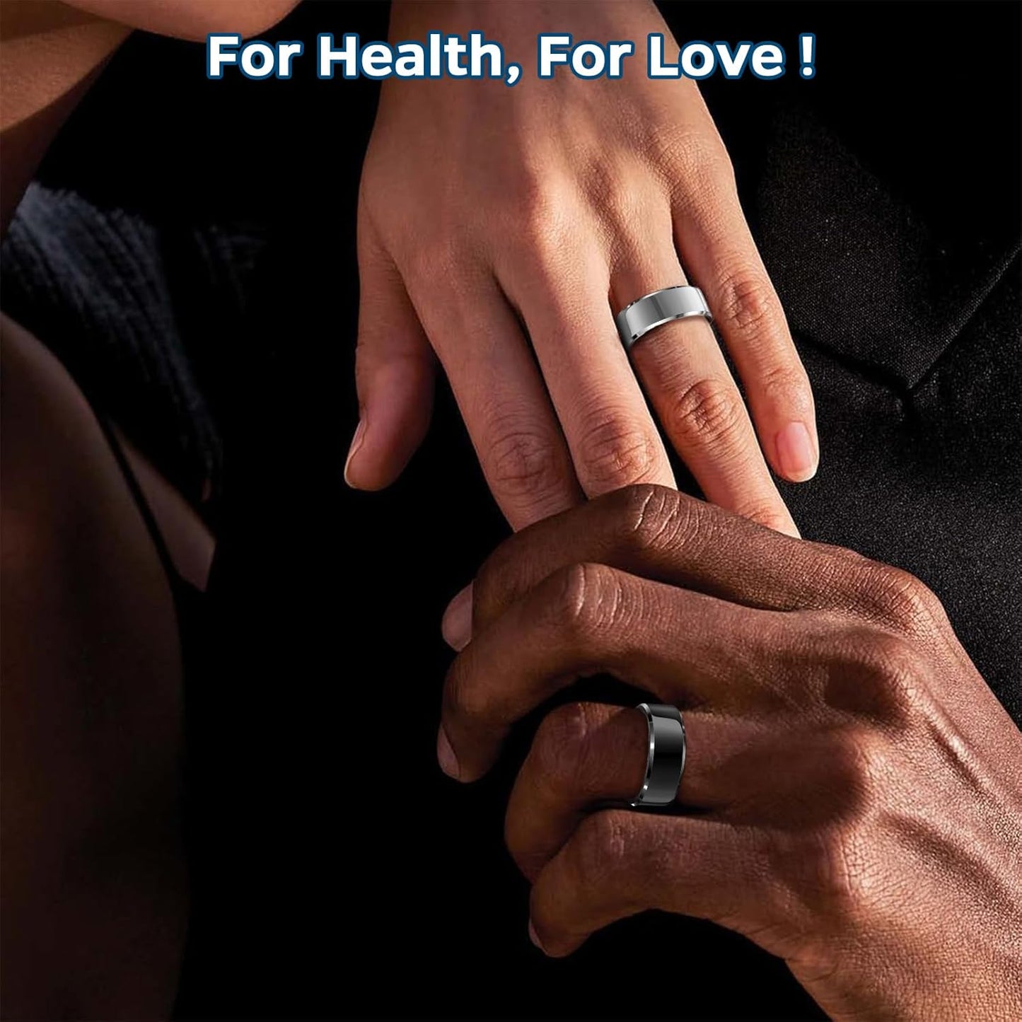 Sleep Tracker Ring with Heart Rate, Waterproof Fitness Ring for Activity Monitoring/Steps/Distance/Calories, Air Gestures, up to 7-Day Battery (Size 12)